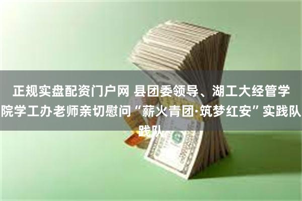 正规实盘配资门户网 县团委领导、湖工大经管学院学工办老师亲切慰问“薪火青团·筑梦红安”实践队