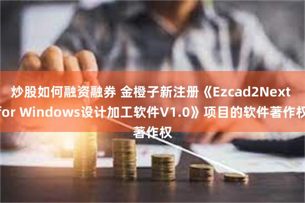 炒股如何融资融券 金橙子新注册《Ezcad2Next for Windows设计加工软件V1.0》项目的软件著作权