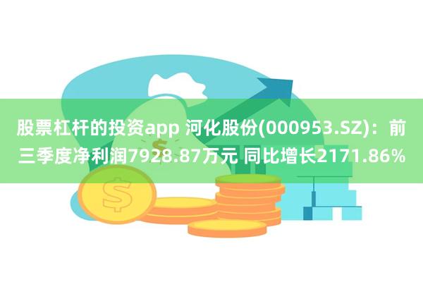 股票杠杆的投资app 河化股份(000953.SZ)：前三季度净利润7928.87万元 同比增长2171.86%