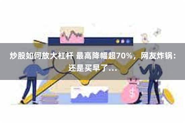 炒股如何放大杠杆 最高降幅超70%，网友炸锅：还是买早了…